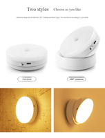 Lampe LED sans fil à détecteur de mouvement 360° rotative, rechargeable par USB, à économie d'énergie, avec induction corporelle PIR, pour chambre et armoire