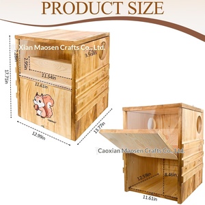 Nid suspendu en bois pour écureuils, boîte d'élevage pour animaux de jardin, mangeoire à oiseaux en bois massif, maison pour hamsters - Product Image 6