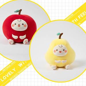 Coussins en peluche en forme de fruits pour enfants, oreiller décoratif en coton doux et moelleux, design pomme, poire, fraise, pastèque, unisexe, 2-4 ans - Product Image 1