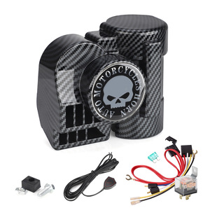 Kit de klaxon de moto 12V en fibre de carbone, type escargot, pour motos, voitures, bateaux, montage avant, amélioration et rétrofit - Product Image 1