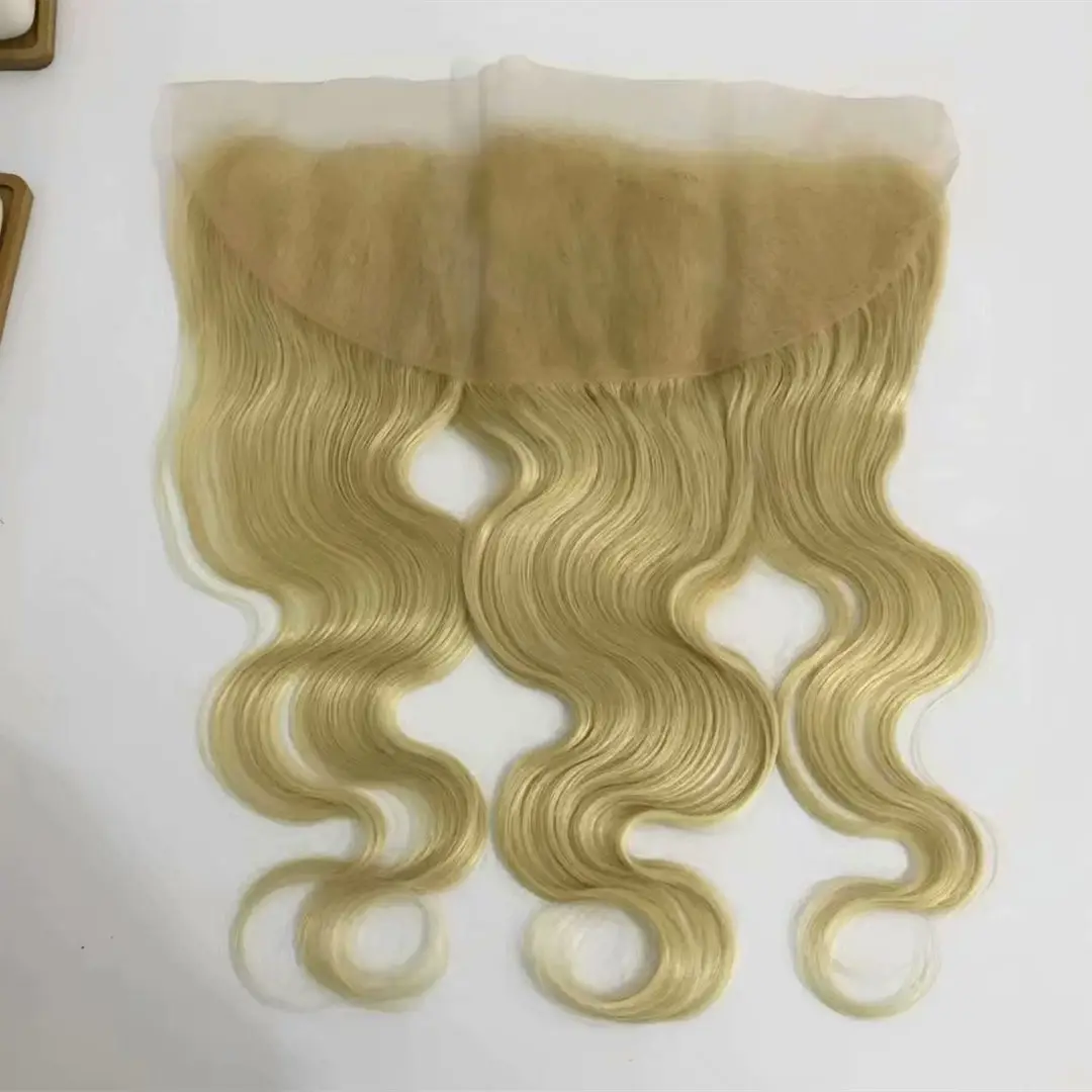 Indian 9A Straight Body Wave Yellow and Blond Human Hair Lace Frontals for Hot Sale