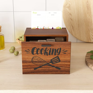 Vintage Wooden <strong>Recipe</strong> <strong>Box</strong> Wooden <strong>Recipe</strong> Card <strong>Box</strong> Dark Wood <strong>Recipe</strong> <strong>Box</strong> - Product Image 2