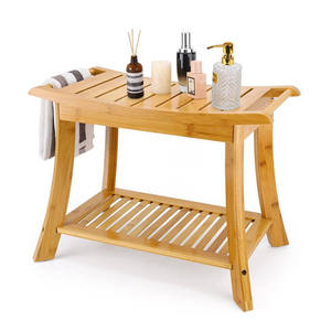 Bamboo Bathtub <b>Stool</b> With Storage Shelf Non Slip Step For <b>Bathroom</b> Safety Equipment - Product Image 1