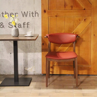 Chaise de restaurant moderne avec assise et dossier rembourrés, pieds en bois massif, chaise de salle à manger pour café, hôtel, bistrot