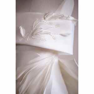 <span class=keywords><strong>Robe</strong></span> <span class=keywords><strong>de</strong></span> soirée élégante en forme <span class=keywords><strong>de</strong></span> sirène pour filles, petit groupe, longueur d'épaule, simple, blanc, grand nœud sans bretelles, mariage - Product Image 5