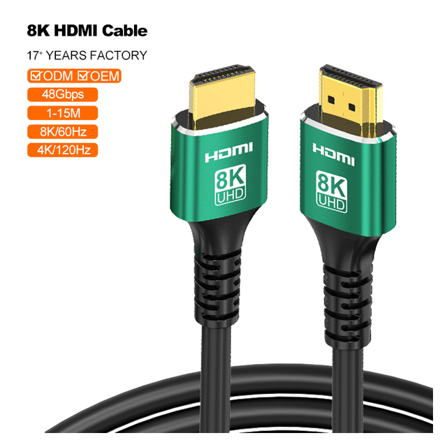 Hot Selling A027 1.5M HDMI Cable Ultra-high Speed 8K 60HZ 48Gbps with Ethernet HDTV Cable 120 hz Ps5 xbox HDMI Cable