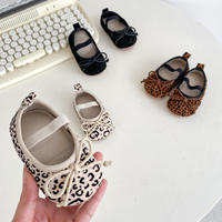 Chaussures pour filles, printemps, nœud, imprimé léopard, chaussures pour bébés, semelle souple, chaussures de marche pour bébés