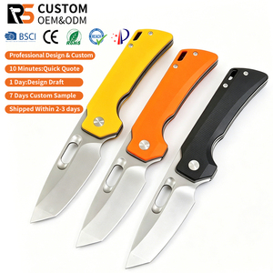 Cuchillo Plegable Táctico para Exteriores y Camping, Hoja de Acero 14C28N de Alta Dureza OEM, Mango G10, Bloqueo Lineal, EDC - Product Image 1