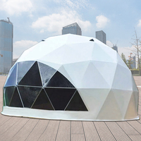 FEAMONT Luxury Hotel Geo Camping Resort Tente Dôme Géodésique Imperméable en PVC pour Glamping, Structure en Acier Ignifuge Anti-UV