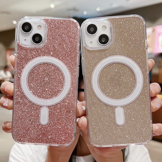 Glitter Bling Soft Tpu Wireless Charging Case For iPhone14 13 12 11 Pro Max Mini X XR XS 7 8 Plus mobile phone bags & cases
