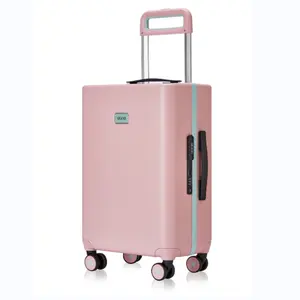 PC loại mới của vật liệu nóng bán công suất lớn hành lý màu sắc tinh khiết màu hồng hành lý túi xe đẩy thông minh cưỡi hành lý