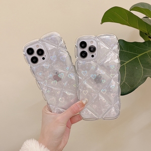 เคส iPhone 11 ขนาด 6.1 นิ้ว ลายเลเซอร์วิบวับ รูปหัวใจสีรุ้ง น่ารัก ออกแบบมาสำหรับ iPhone 13 Pro ผู้หญิง สาวๆ - Product Image 2
