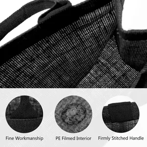 Sac fourre-tout de plage en toile de jute noire, grand format, personnalisé, imprimé, écologique, vente en gros - Product Image 3
