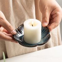 Assiette en céramique créative en forme de fleur, plateau à bijoux polyvalent, bol à sauce, porte-bougie pour la maison, la cuisine et la décoration de table