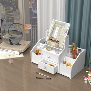 New PP nhựa chống bụi lưu trữ ngăn kéo gương cho chăm sóc da mỹ phẩm trang điểm tổ chức cho ký túc xá bàn trang điểm hộ gia đình - Product Image 1