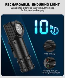 Spriak Lampe frontale <span class=keywords><strong>LED</strong></span> rechargeable Lumière rouge Inclinaison à 180 ° 7 modes Lampe de poche détachable <span class=keywords><strong>Bandeau</strong></span> pour adultes Casque lumineux Extérieur - Product Image 5