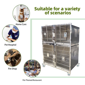 Jaula Veterinaria Personalizable con Soporte para Suero Intravenoso, Jaula de Acero Inoxidable 304 para Tratamiento de Animales, Hospital Veterinario y Peluquería Canina - Product Image 5