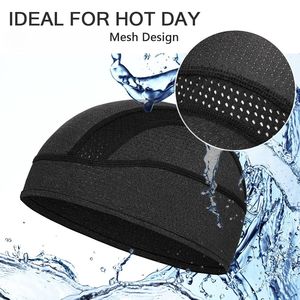 スカルキャップ ヘルメットライナー ビーニー クールメッシュ サイクリング ランニングハット 男女兼用 ヘルメットの下に着用可能 - Product Image 2