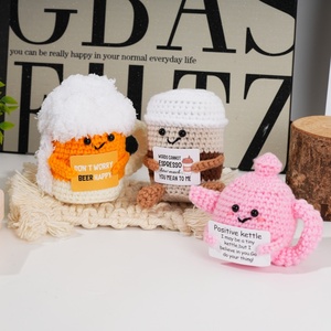 Handmade Crochet May & Dệt Đồ Chơi Đáng Yêu Dệt Kim Búp Bê Cà Phê/Ấm Trà/Bia Cốc Chủ Đề Vui Báo Giá Dễ Thương Uống Trang Trí Nội Thất Quà Tặng - Product Image 5