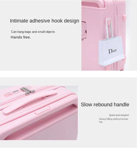 Valise de voyage à roulettes 4 roues personnalisée Valise à roulettes à ouverture frontale Valise à main Large tige de traction Bagages cabine en ABS PC - Product Image 5