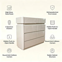 Meuble à chaussures moderne en MDF avec 8 tiroirs, finition brillante, panneaux en bois durables, écologique, minimaliste, pour chambre à coucher, salon, appartement