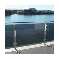Prima Modern Poteau de balustrade en acier inoxydable et verre avec colliers de fixation, système de balustrade complet pour escalier, villa et jardin