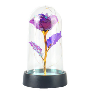 Preserved <b>Rose</b> Acrylic Cover With Led <b>Lights</b> Small Indoor Valentine'S Day Gift For Girls Battery Operated Plastic Decor - Product Image 5