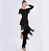Costumes de danse moderne latine Ecowalson femmes Sexy franges pantalons longs salle de bal tango Rumba robes latines vêtements pour danseuse