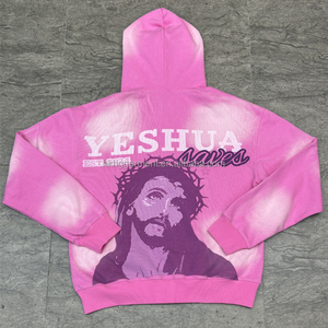 Clothing Manufacturer Custom Streetwear Vintage Heavy Weight Cotton Sun Faded distressed embroidery boxy Zip up <b>Acid</b> Wash Hoodie - Product Image 4