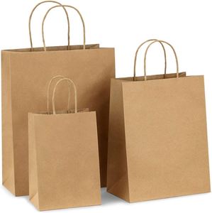 Sacs de courses en papier kraft écologiques personnalisés avec votre propre logo - Product Image 2