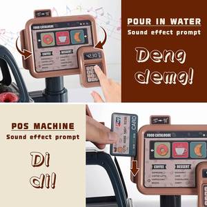 Realistic Shopping Coffee <b>Machine</b> With Lights and Sounds Kitchen Toy Pretend Play Food Set for Toddles - Product Image 4