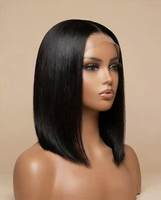 Perruque Bob en Cheveux Vierges avec Fermeture en Dentelle 5x5, Lisse et Soyeuse, Pré-Pluckée, Plusieurs Longueurs Disponibles pour Femmes Noires