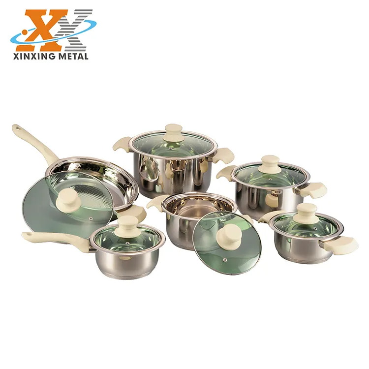 Cookware Stainless Set Factory Supply Professional Chinese Hot Pot Induction Stainless Cookware Sets