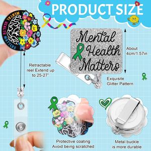 Portacredenciales Retráctil con Diseño de Salud <span class=keywords><strong>Mental</strong></span> para Enfermeras, Médicos, Psicólogos y Asistentes Médicos - Regalo Divertido - Product Image 3