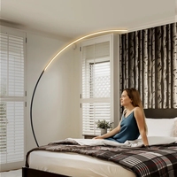 Durlitecn Lampadaire moderne linéaire incurvé sur pied Atmosphère domestique Canapé Chambre à coucher Salon Lampadaires d'hôtel modernes