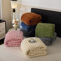 Großhandel Schwergewichtiger Kaninchenhaar-Flanell Streifen-Jacquard Einfarbiger Trikot-Strick 100% Polyester Gefärbt Atmungsaktiv Umweltfreundlich