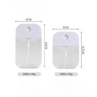 Flacon pulvérisateur en plastique en forme de carte 38 ml, mini flacon pulvérisateur réutilisable avec crochet et étui en silicone, flacons vides pratiques pour les voyages