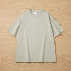 Camiseta de Hombre 100% Algodón, 300gsm, Corte Holgado, Manga Corta, Lisa, Tejido Grueso, Informal, Verano, Estilo Urbano, Básica - Product Image 2