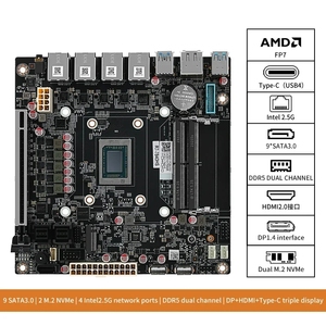 <span class=keywords><strong>AMD</strong></span> R7 8845hs 7940hs 9-bay NAS Bo mạch chủ usb4 4X i226-V 2.5g Lan 9xsata3.0 2xm. 2 NVMe PCIe X16 2xddr5 17x17 ITX tường lửa - Product Image 2