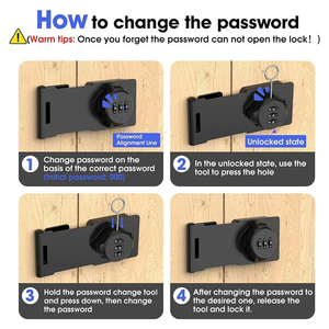 ABKN-Loquet à combinaison sans clé pour armoire, serrures à code pour armoire, boîte aux lettres, armoire de classement de bureau, noir, installation facile - Product Image 3