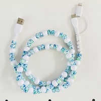Nouveau Câble de Charge Rapide 4-en-1 de 1m USB Type-C Personnalisé, Câbles de Recharge Colorés et Mignons à Perles pour Téléphones, Ordinateurs et Cadeaux