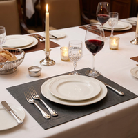 Set de table carré en cuir PU écologique, réutilisable, résistant à la chaleur, antidérapant, pour la maison, l'hôtel, la restauration, la table à manger, personnalisable