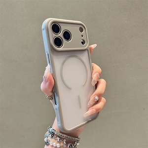 For iPhone 17 Pro Max Air TPU+<b>PC</b> Case Translucent Matte Finish <b>Wireless</b> Mag Charging Heat Dissipation Holes - Product Image 5