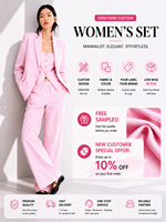Luxe Minimalistische Dames Blazer Vest Broek Set Private Label Kledingfabriek op Maat