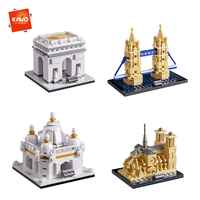 Vente en gros usine – Nouveau modèle de puzzle 3D en plastique pour enfants, ensemble de blocs de construction DIY représentant des bâtiments américains célèbres, jouet de montage