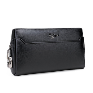Portafoglio Business in pelle di alta qualità con borsa lunga da uomo marrone nero borsa Casual da uomo a portata di mano borsa con lucchetto - Product Image 1