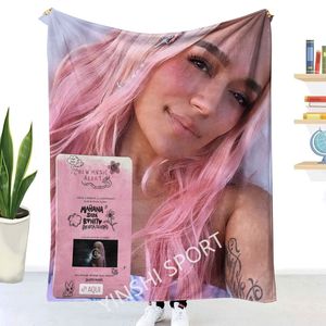 Recién llegado suave cálido <span class=keywords><strong>Karol</strong></span> <span class=keywords><strong>G</strong></span> Peso Carin Leon Santa Fe Klan franela polar manta adultos y niños - Product Image 3