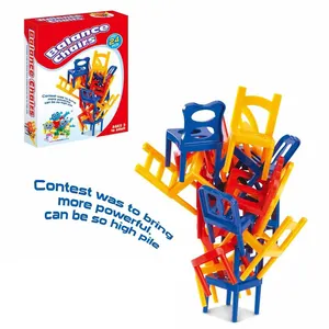 Çocuklar eğitim aile oyunu Mini sandalye denge blok oyuncaklar plastik bloklar istifleme sandalyeler