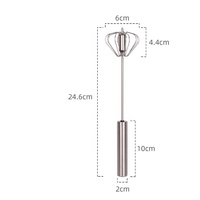 Batidor Manual de acero inoxidable, batidor de huevos semiautomático, de espuma y crema batida