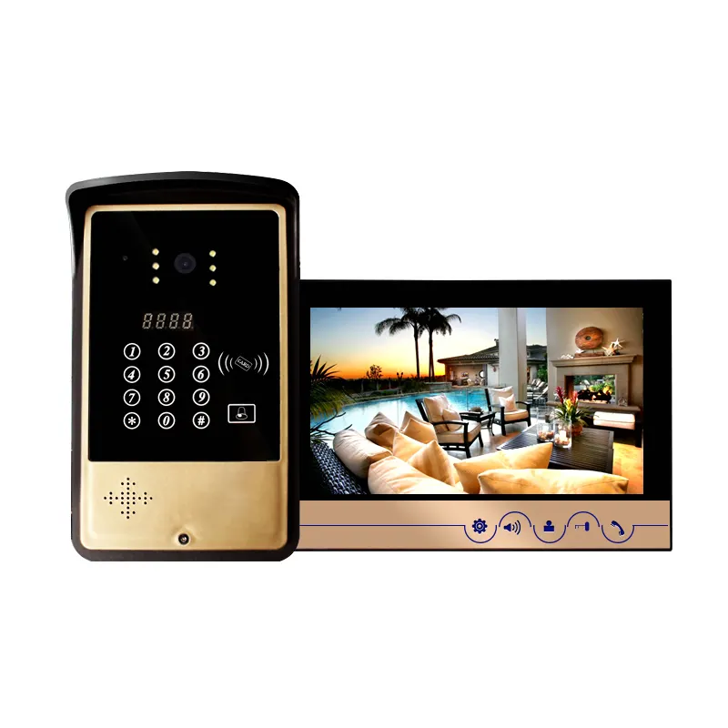 2022 New smart Video Door phone Intercom System Waterproof 7 Inch TFT Touch Screen ring video door bell for villa apartment